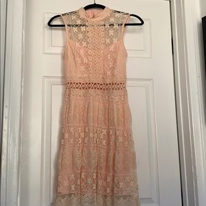 Baby Pink Lace Varga Vintage Dress